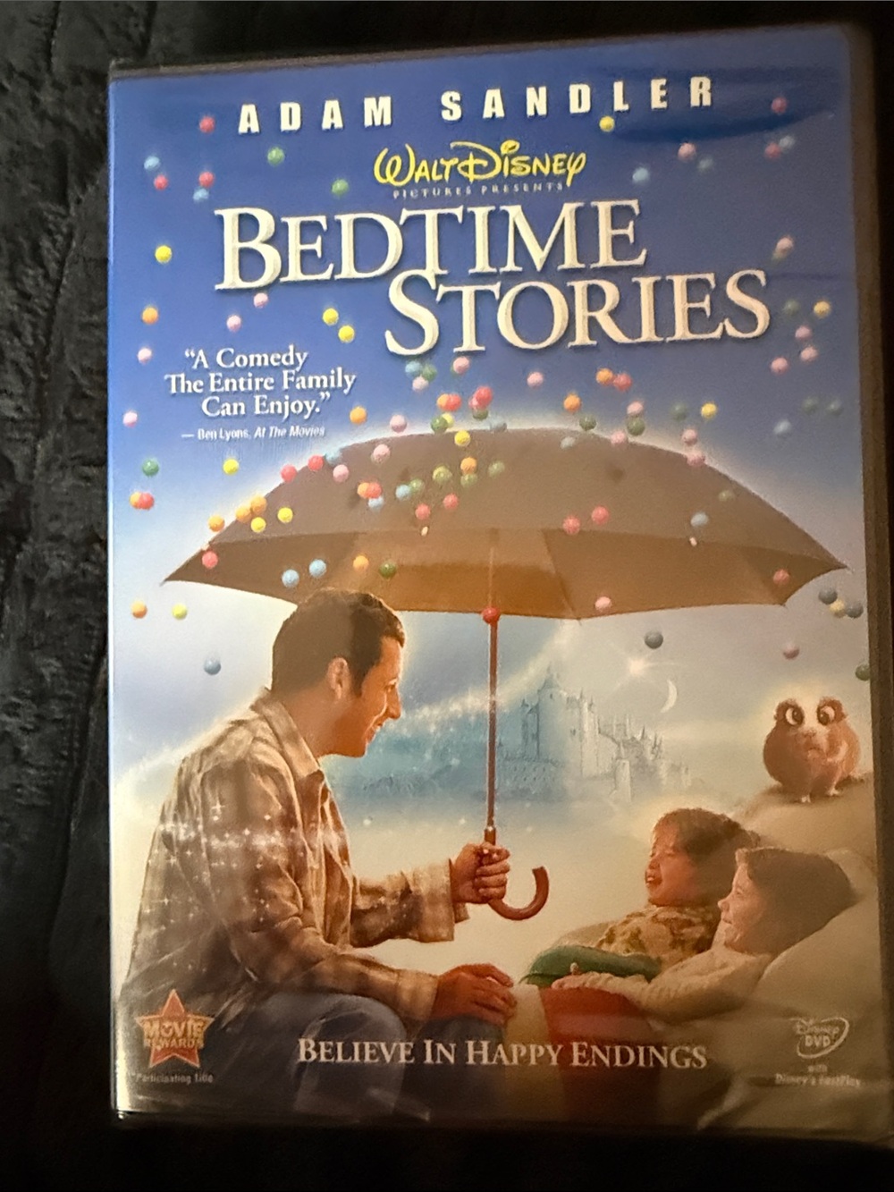 Disney Bedtime Stories Movie Cover - Blue with Multicolor Accents